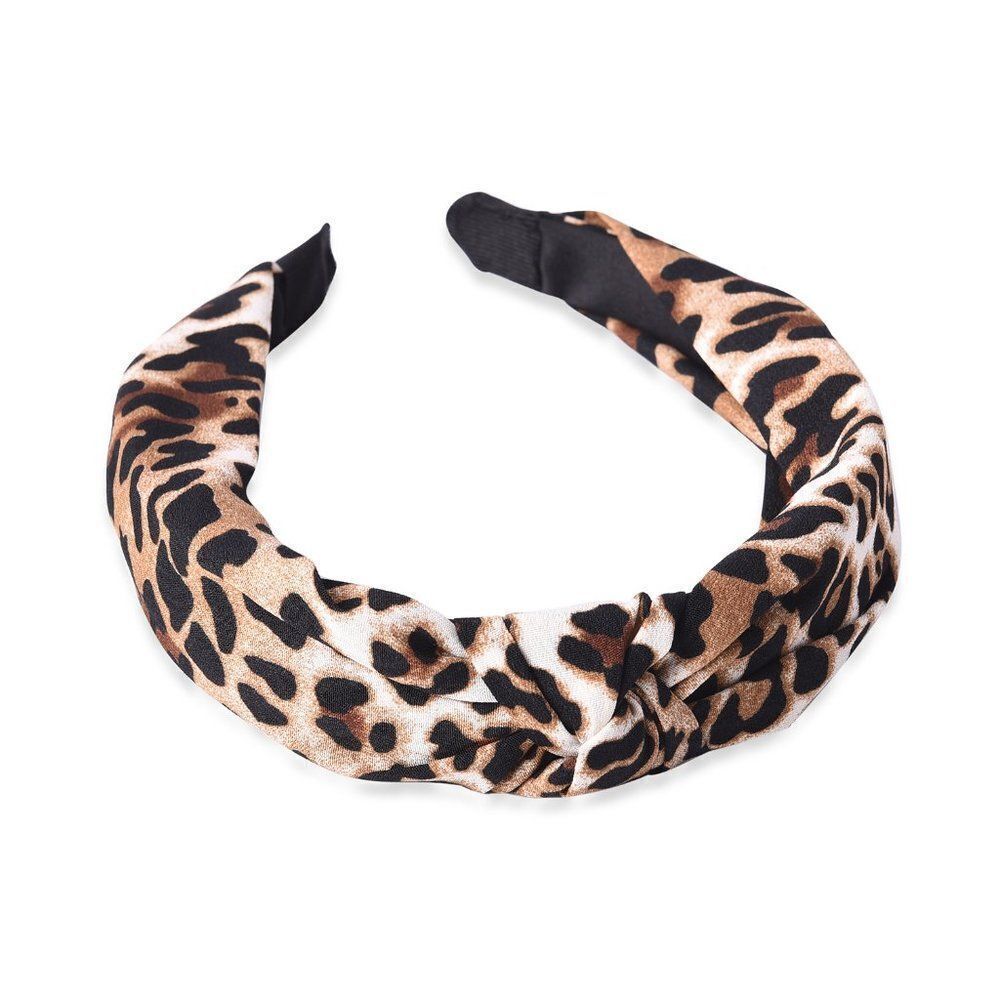 Headband Wide-Brimmed Coffee Leopard